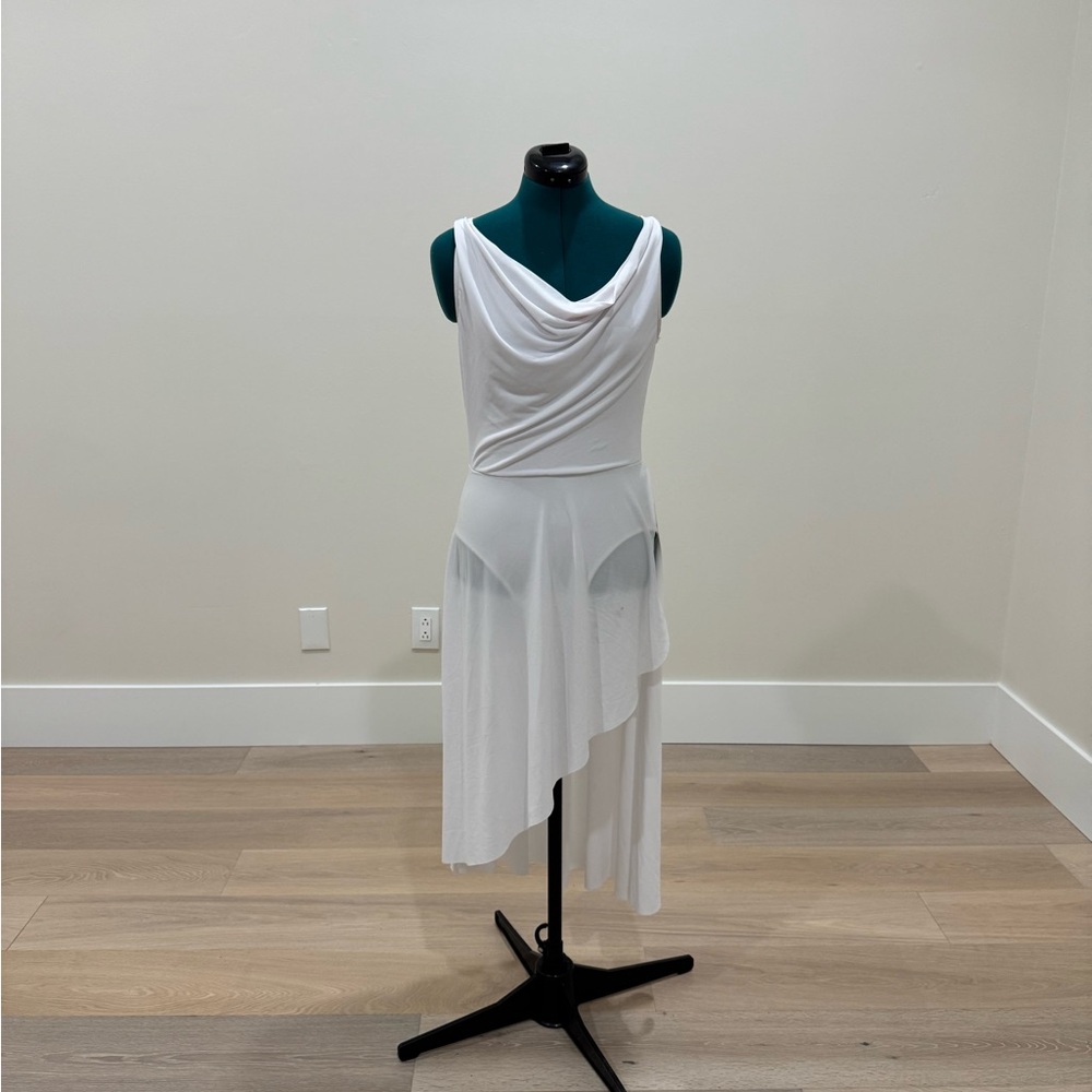 White Draped Women's Dress lyrical/contemporary costume